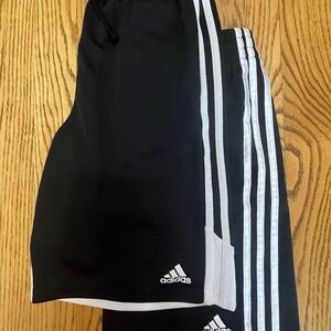 Adidas Boys Black and White Shorts — size large